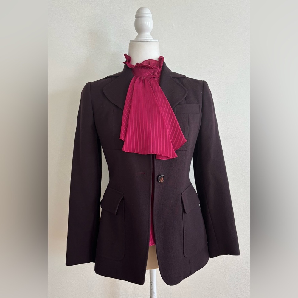 Vintage At Once Scarf collared blouse  Bow Detail size small - Picture 8 of 12